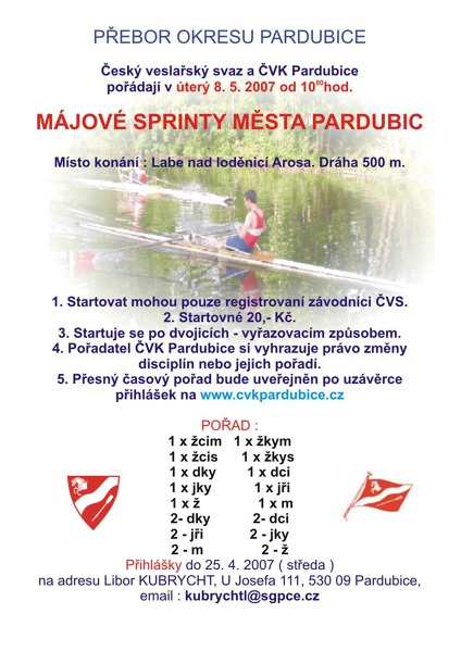 Májové sprinty města Pardubic Májové sprinty města Pardubic