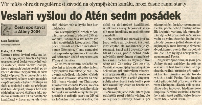 Veslaři vyšlou ...