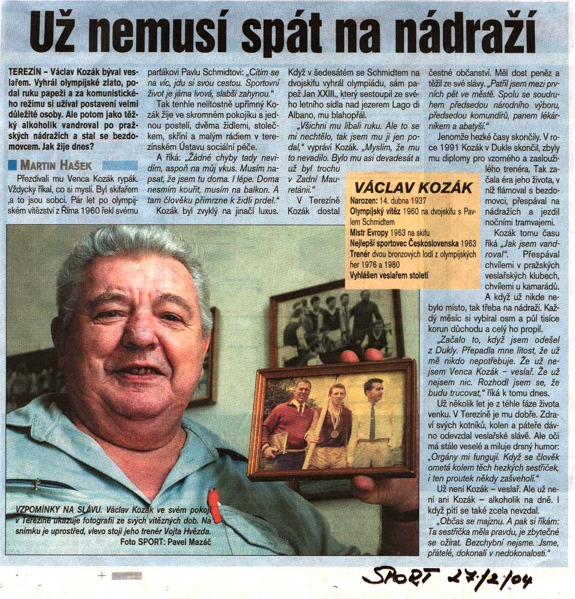 V.Kozák už nemusí spát na nádraží
