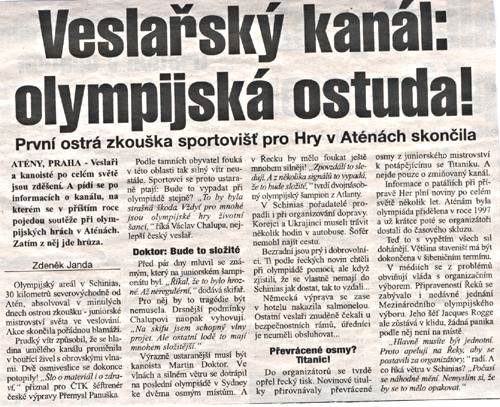 Veslařský kanál: olympijská ostuda!
