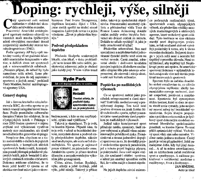Doping: rychleji, výše, silněji