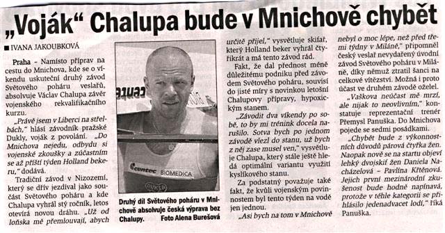 "Voják" Chalupa bude v Mnichově chybět
