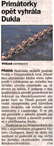 Primátorky opět vyhrála Dukla
