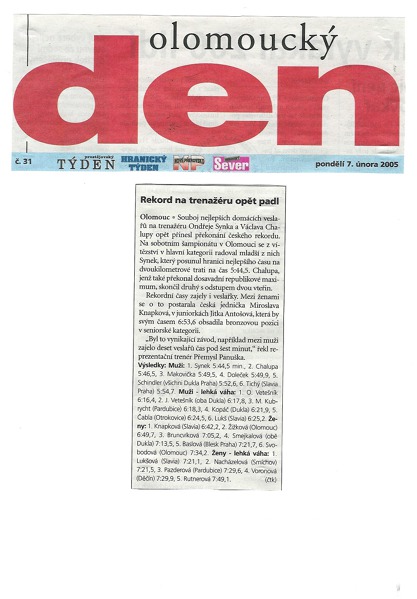 MČR 2005 na trenažéru v Olomouci (2)