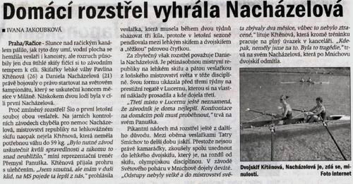 Domácí rozstřel vyhrála Nacházelová
