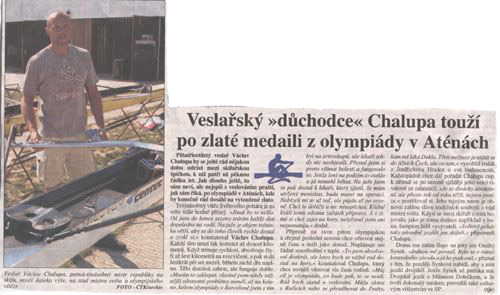 Veslařský "důchodce" Chalupa touží po zlaté medaili z olympiády v
Aténách
