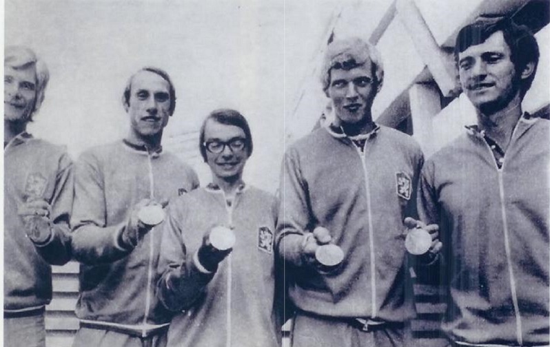 OH Mnichov 1972: čtyřka s kormidelníkem, Otakar Mareček nejvíce vpravo 